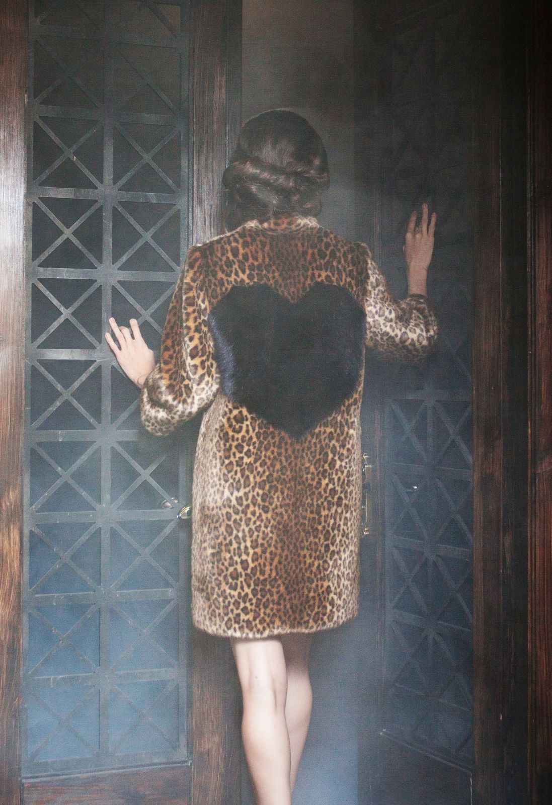 Faux fur women's jacket - Leopard