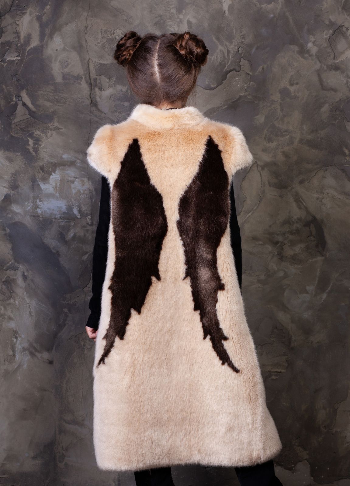 Faux fur kid's vest - Sable Onyx