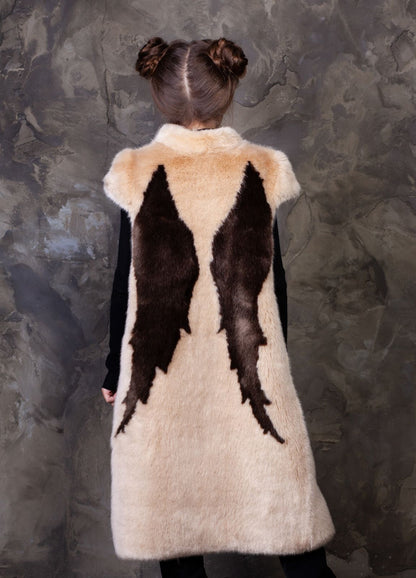 Faux fur kid's vest - Sable Onyx