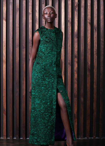 Faux fur women's vest - Astrakhan Emerald
