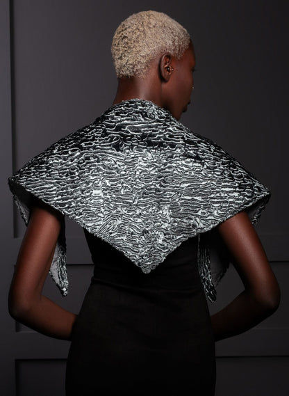 Faux fur women's kerchief - Astrakhan Marengo