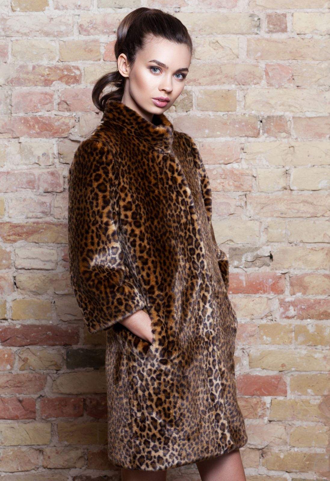 Faux fur women's jacket - Leopard