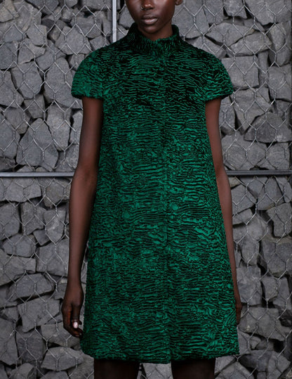Faux fur women's vest - Astrakhan Emerald