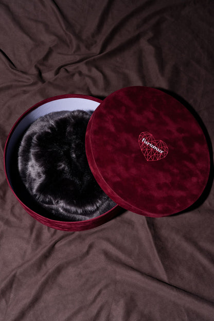 Faux fur women's kerchief - Astrakhan Garnet