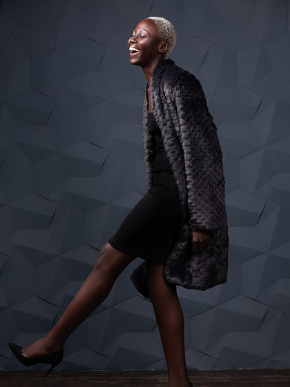 Coat - Chinchilla Knitted Graphite