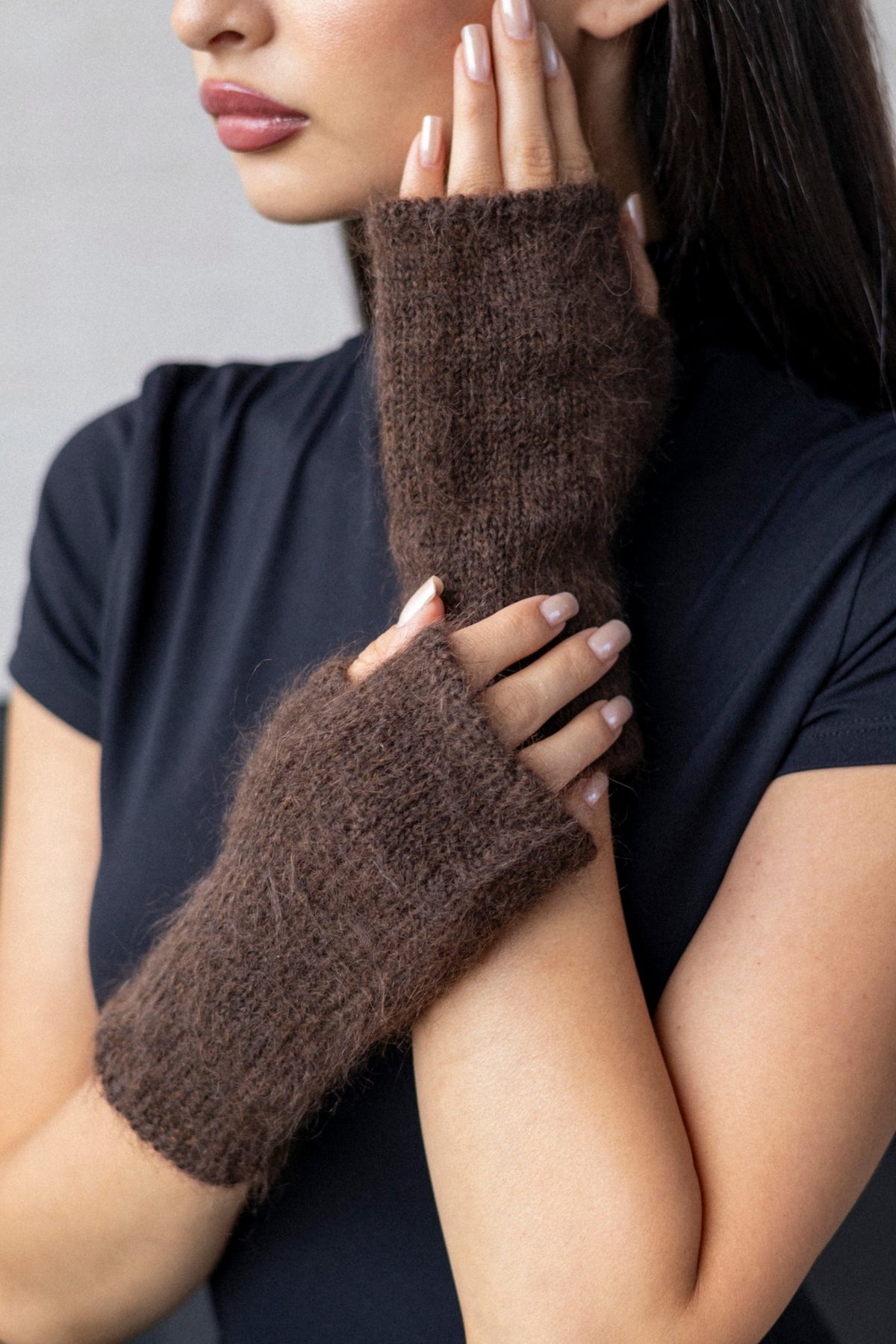 Mittens - Mohair Chestnut Brown