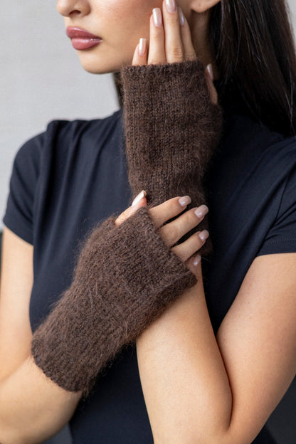 Mittens - Mohair Chestnut Brown