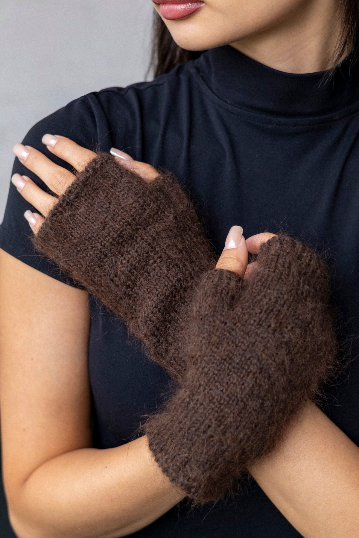 Mittens - Mohair Chestnut Brown