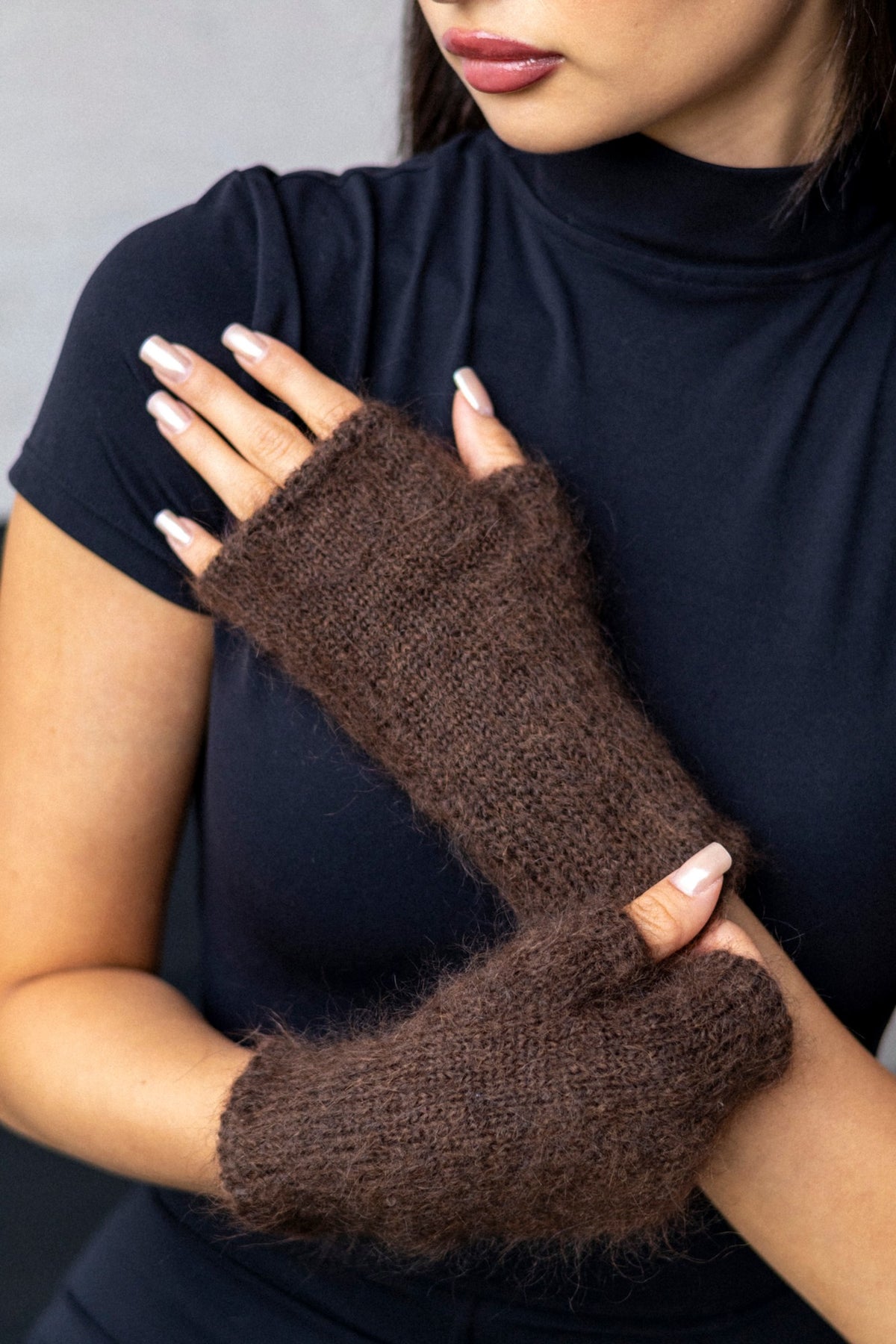 Mittens - Mohair Chestnut Brown