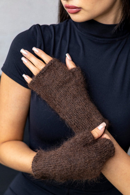 Mittens - Mohair Chestnut Brown