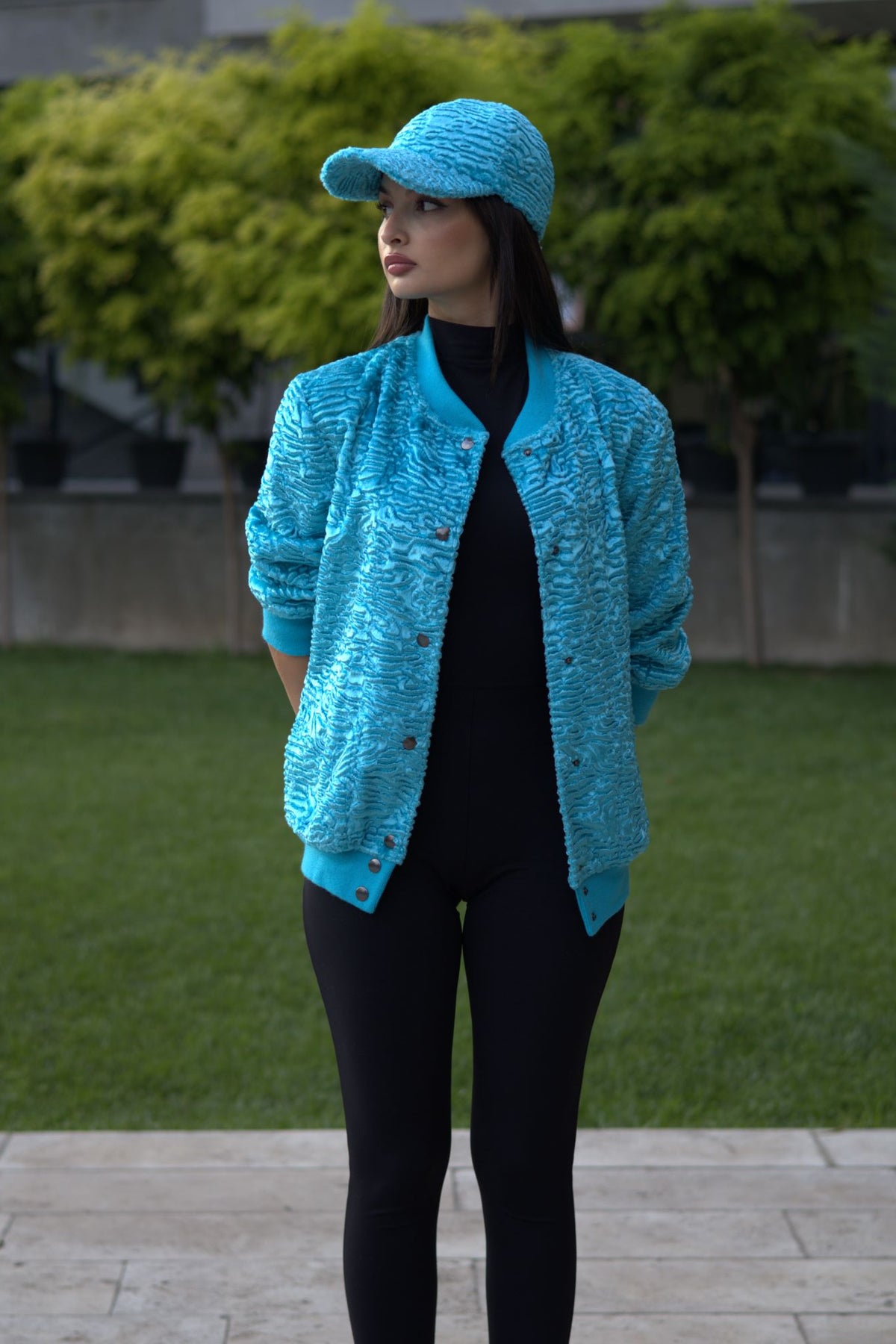 Bomber - Astrakhan Aquamarine