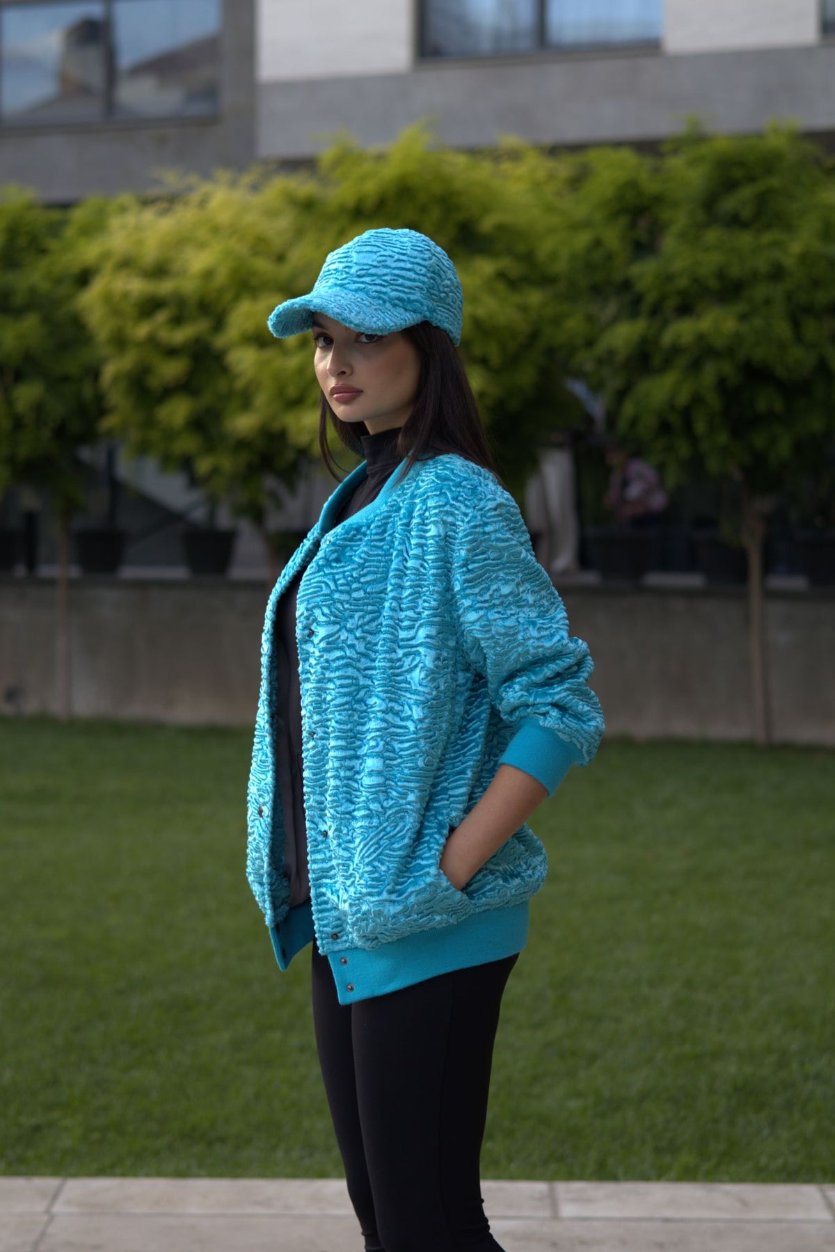 Bomber - Astrakhan Aquamarine