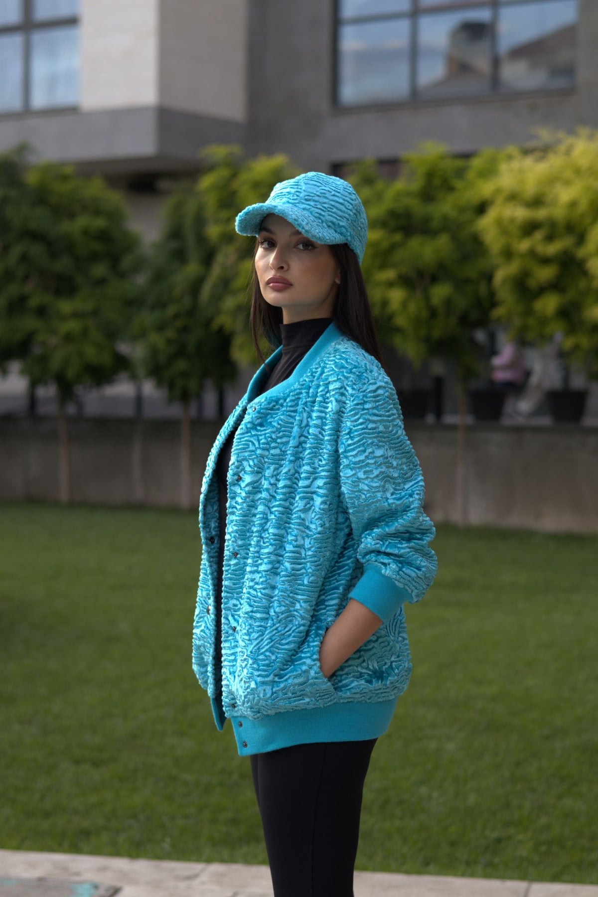 Bomber - Astrakhan Aquamarine
