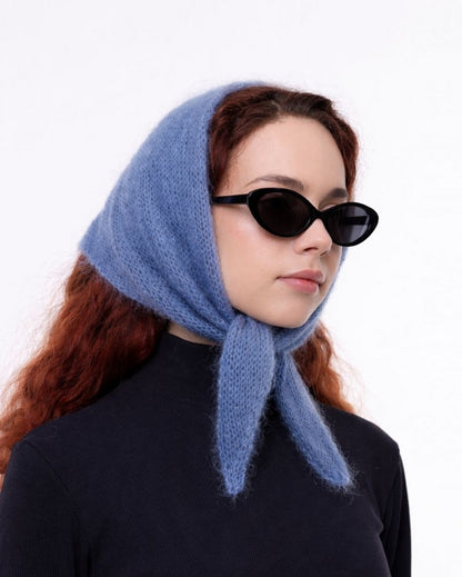Headscarf - Mohair Basalt Blue