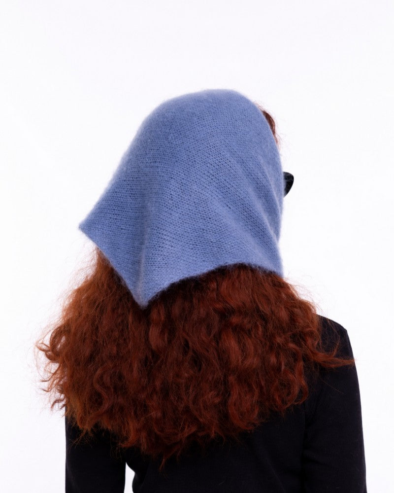 Headscarf - Mohair Basalt Blue