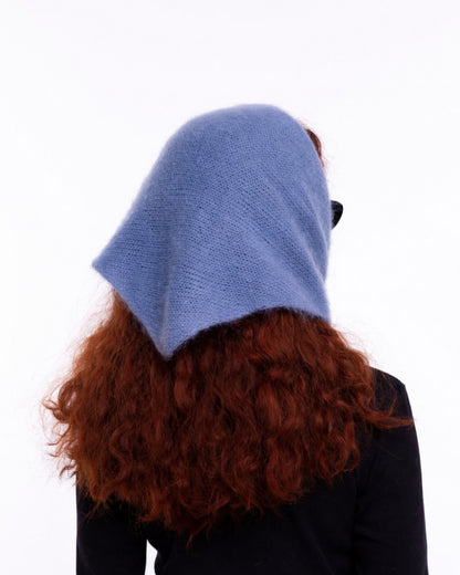 Headscarf - Mohair Basalt Blue