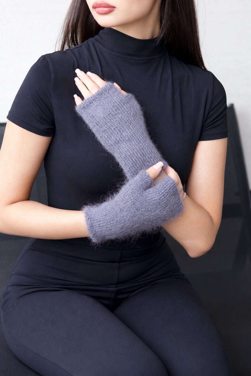 Mittens - Mohair Slate Grey