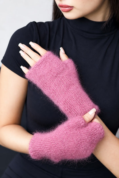 Mittens - Mohair Pink