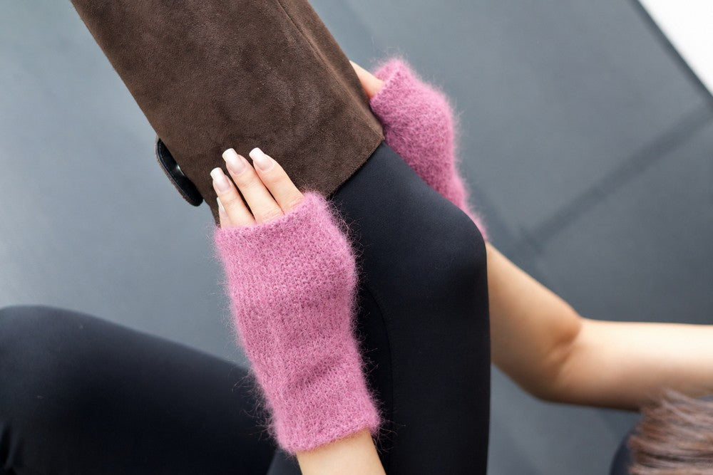 Mittens - Mohair Pink