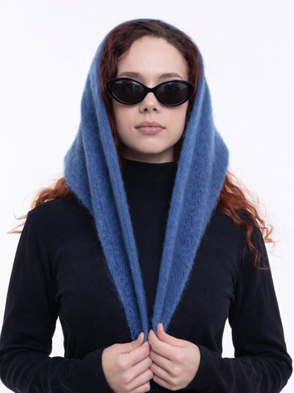 Hand-Knitted Head Scarf - Mohair Jeans