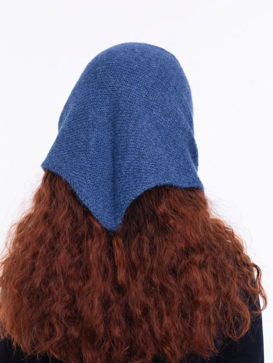 Hand-Knitted Head Scarf - Mohair Jeans