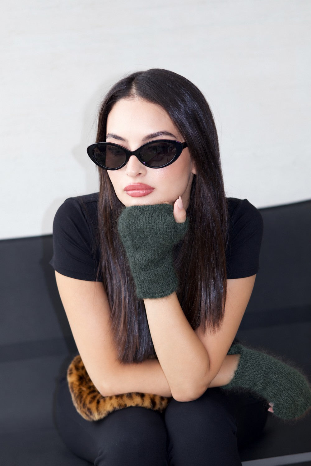 Mittens - Mohair Moss Green