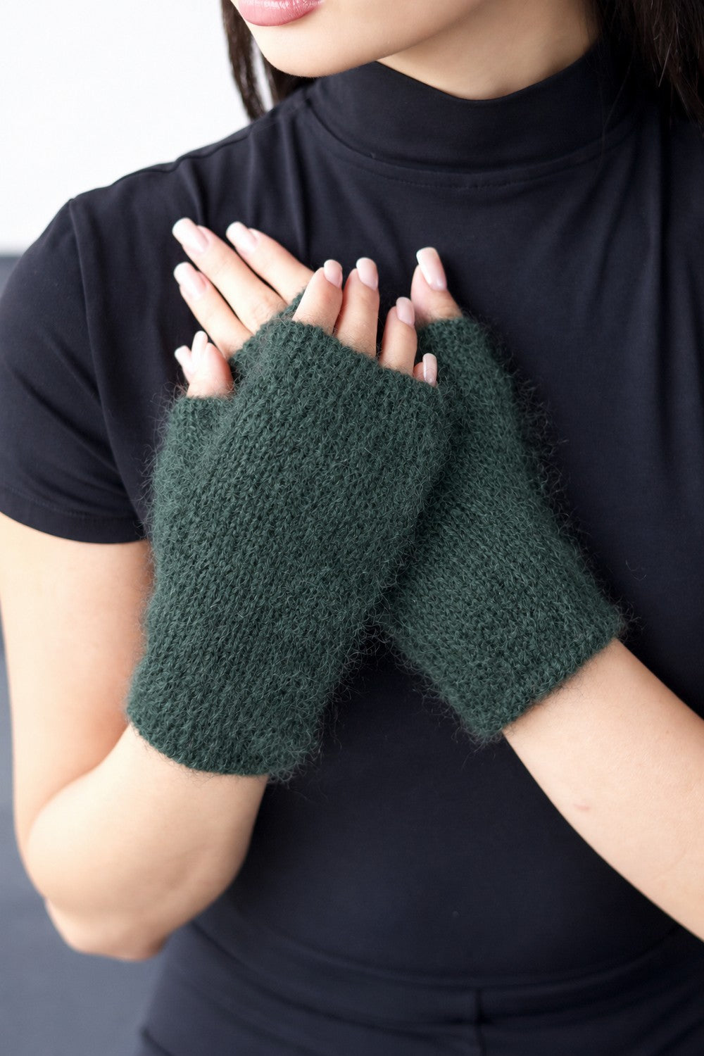 Mittens - Mohair Moss Green