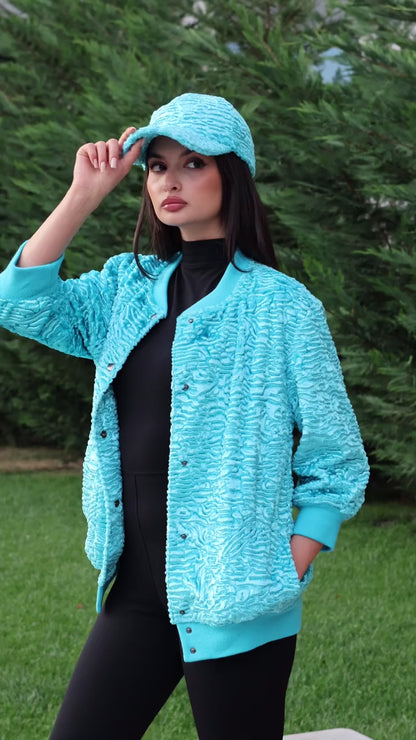 Bomber - Astrakhan Aquamarine