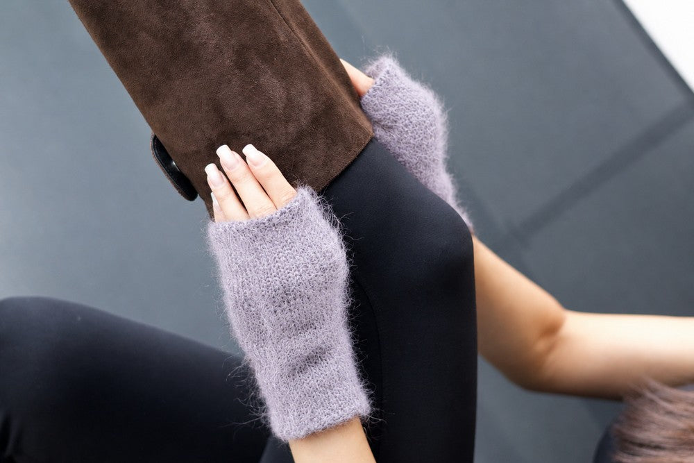 Mittens - Mohair Silver Grey