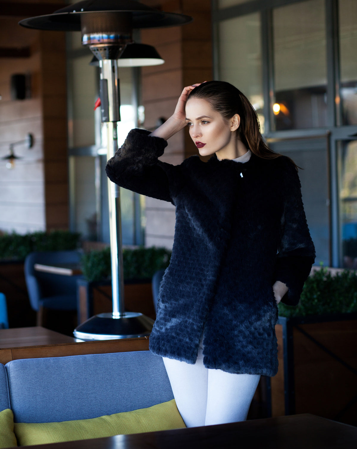 Coat - Chinchilla Knitted Graphite