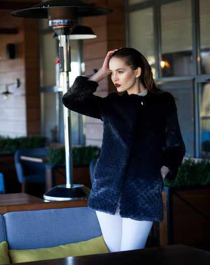 Coat - Chinchilla Knitted Graphite
