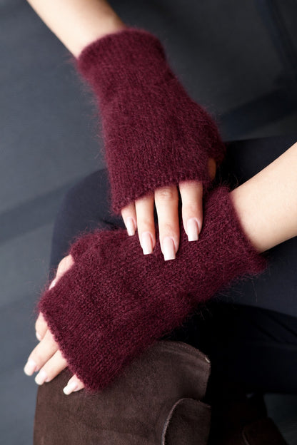 Mittens - Mohair Bordeaux