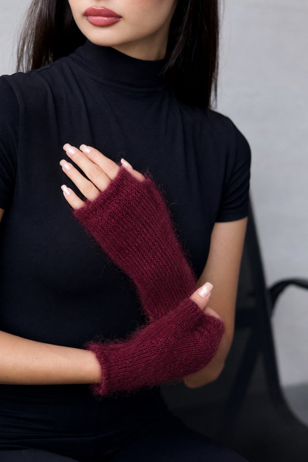 Mittens - Mohair Bordeaux