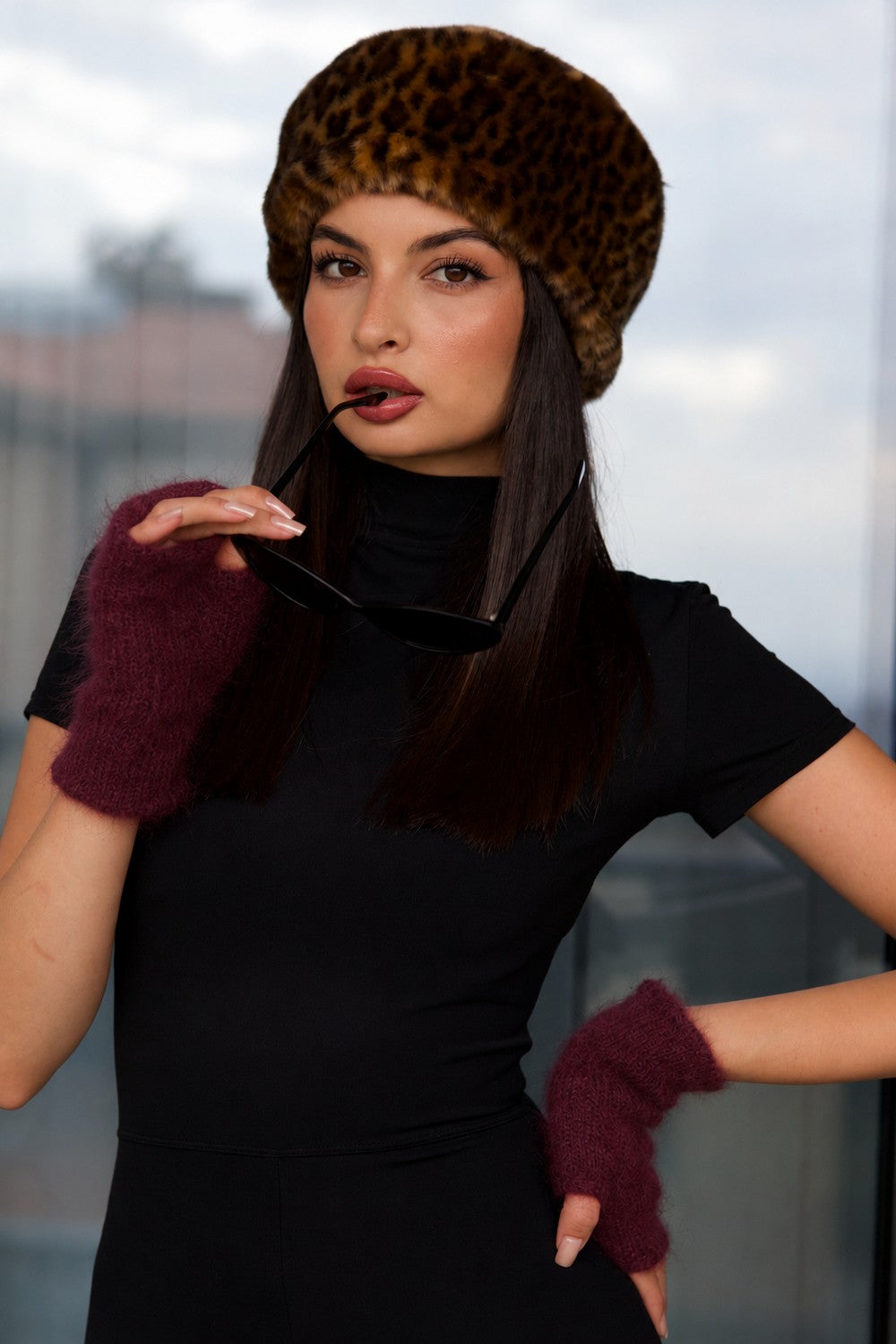 Mittens - Mohair Bordeaux