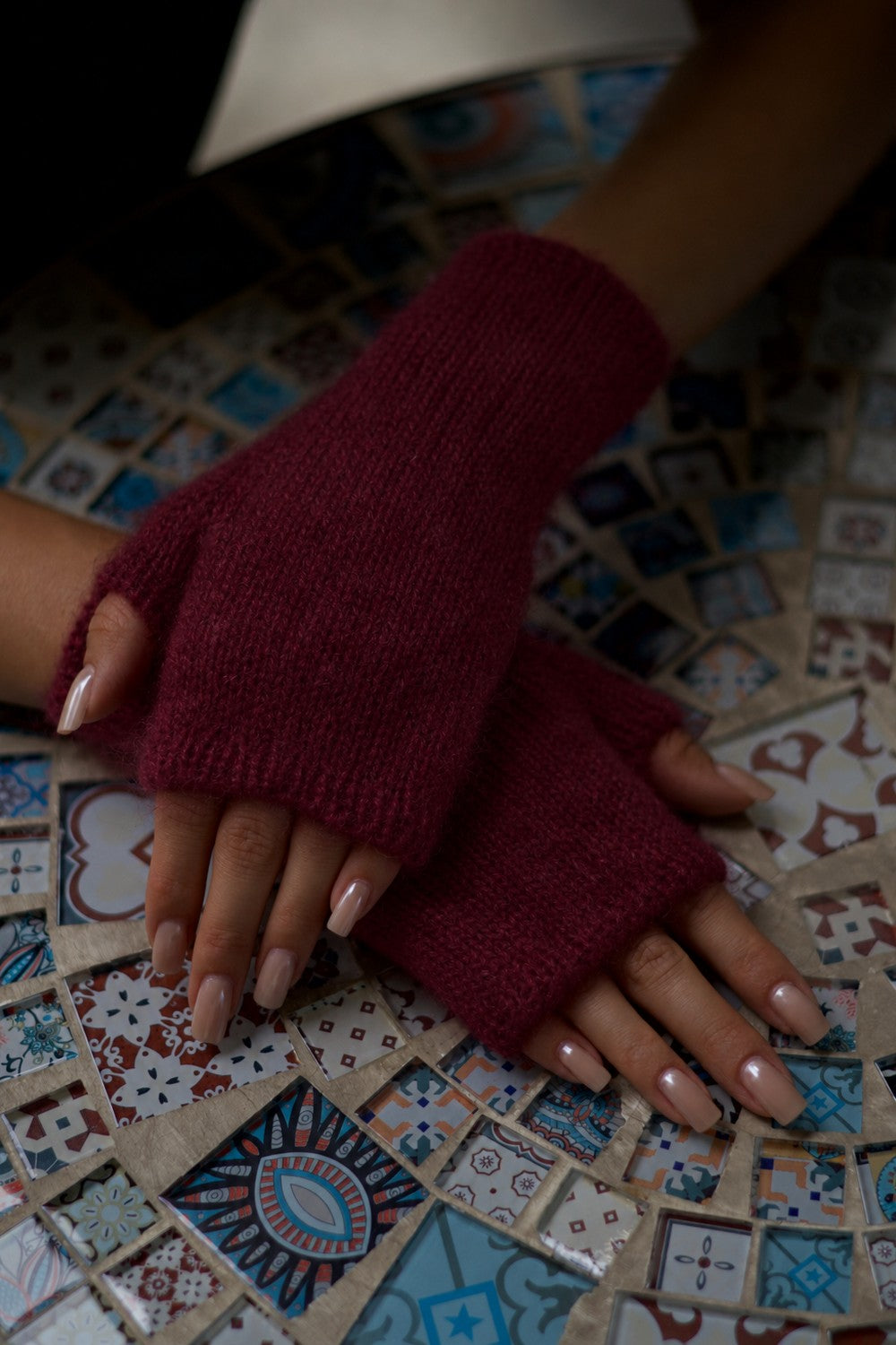 Mittens - Mohair Bordeaux